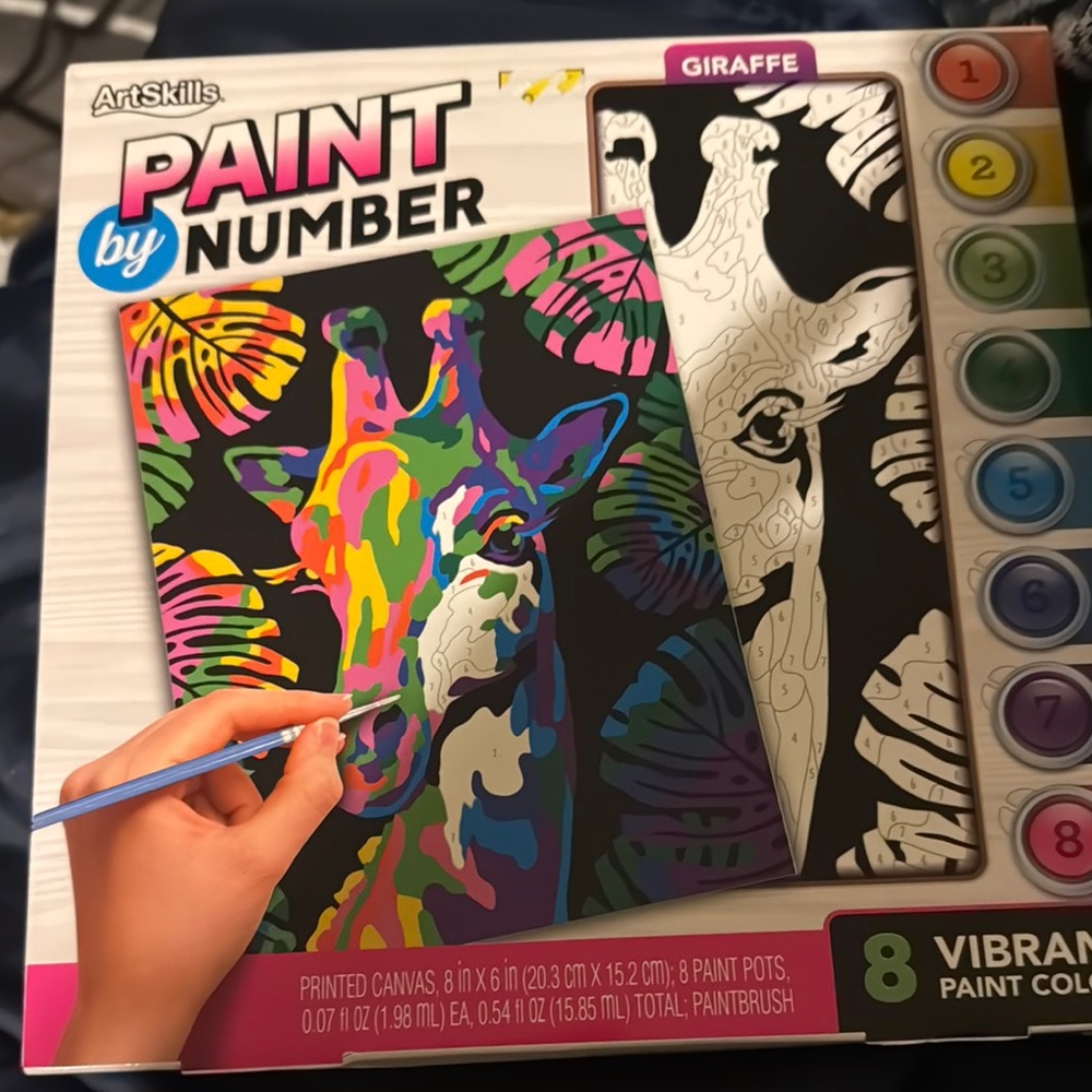 Paint by Number Giraffe Canvas Kit - Multicolor
